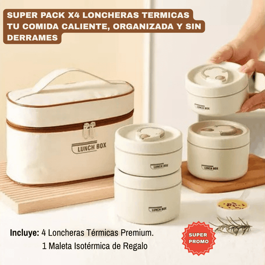 PACK LUNCHBOX®: 4 Loncheras Térmicas + Maleta + ¡Regalo!